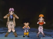 Trunks Goku e Pan ballano il Boogie Parapara.