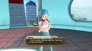 DBXV2 Hero Colossuem - Promoter by Night Bulma (DB Super) admitting Goten & Trunks (DB Super) are the only fans of the Hero Colosseum she's got (Cutscene)