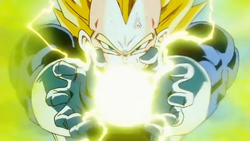 God Vegeta charging his final flash!! Last episode 