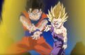 Teen Gohan firing the Father-Son Kamehameha at Cell in Battle Of Gods