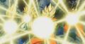 The Z Fighters blast Hirudegarn with their strongest attacks