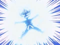 Goku is electrocuted by lightning attracted by the Sacred Crown