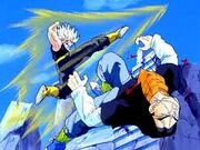 Future Trunks defeats Future Android Seventeen