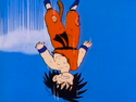 Goku falling to the ground