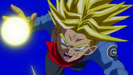 Super Saiyan Anger Trunks attacking Zamasu and Goku Black