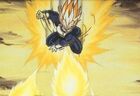 Vegeta fires his Triple Blast at Perfect Cell