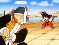 Grandpa Gohan charges his Kamehameha