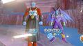 Mira with the demon Psi Devilman in Dragon Ball Heroes
