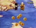 Gohan and Krillin with the Namekian Dragon Balls