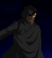 One-armed warrior in black anime