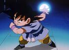 Goku charges a Ki Blast against the Sigma Force