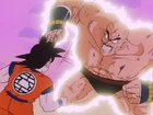 Nappa with an aura as he attacks Goku