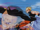 Vegeta attacks Super 17 with Wild Sense