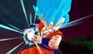 Super Saiyan Blue Goku charges a Kamehameha in Dragon Ball Fusions