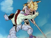 Future Trunks slices Frieza in half