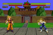 Goku and Vegeta powering-up in the World Martial Arts Tournament stage in Ultimate Battle 22