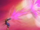 Super Baby Vegeta 2 uses his Final Flash to counter Majuub's attack