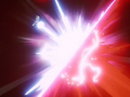 Goku's Super Kamehameha deflects Ledgic's blast