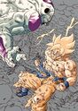 Super Saiyan Goku and Frieza's final battle drawn by Dragon Garow Lee