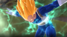 Super Saiyan 2 Vegeta's light blue Final Flash in Raging Blast 2