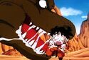 Gohan attacked by a T-Rex