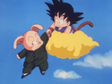 Goku catches Oolong as he falls