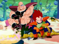 Vegeta and Nappa on an unknown bug planet after hearing Raditz’s distress signal