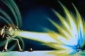 Wheelo firing his energy wave at Goku in The World's Strongest