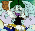 Zarbon bargains for his life while Vegeta's fist is jammed into his stomach