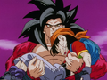 Goku with his granddaughter Pan