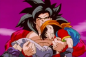 SS4 Goku with Pan in his arms