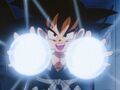 Goku prepares a barrage of energy waves to fire at the Sigma Force