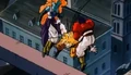Bujin uses a Double Axe Handle on Gohan in Bojack Unbound