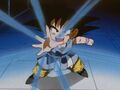 Goku fires the Ki Blast at the Sigma Force