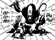 El Robot Pirata en el manga frente a Goku y Bulma