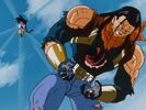 Goku charges a Kamehameha to fire at Super 17