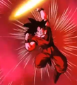 Goku prepares a Destructo Disc against Super Buu