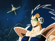 Raditz contándole a Goku sobre su planeta.