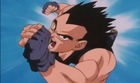 Vegeta performing the rush charge portion of Wild Buster in GT