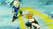 A-18 del Futuro a punto de morir a manos de Trunks