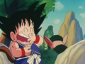 Goku laughs at Oolong