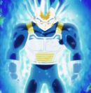 Vegeta in his Super Saiyan God SS Evolved form