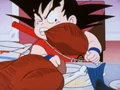 Goku eating meat