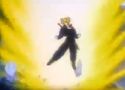 Future Trunks powers up while fighting Android 14