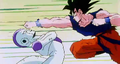 Goku tries to punch Frieza