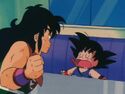 Yamcha stops his attack on Goku