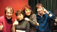 Ryō Horikawa, Mayumi Tanaka, Masako Nozawa, y Toshio Furukawa en noviembre de 2012.