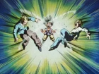 Goku uses an Explosive Wave against Gohan and Goten