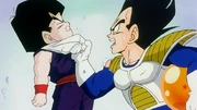 Vegeta supplica Gohan di consegnargli la sfera.