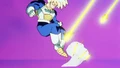 Goku dodges Gohan's blasts